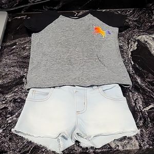 Girls 3t summer unicorn outfit